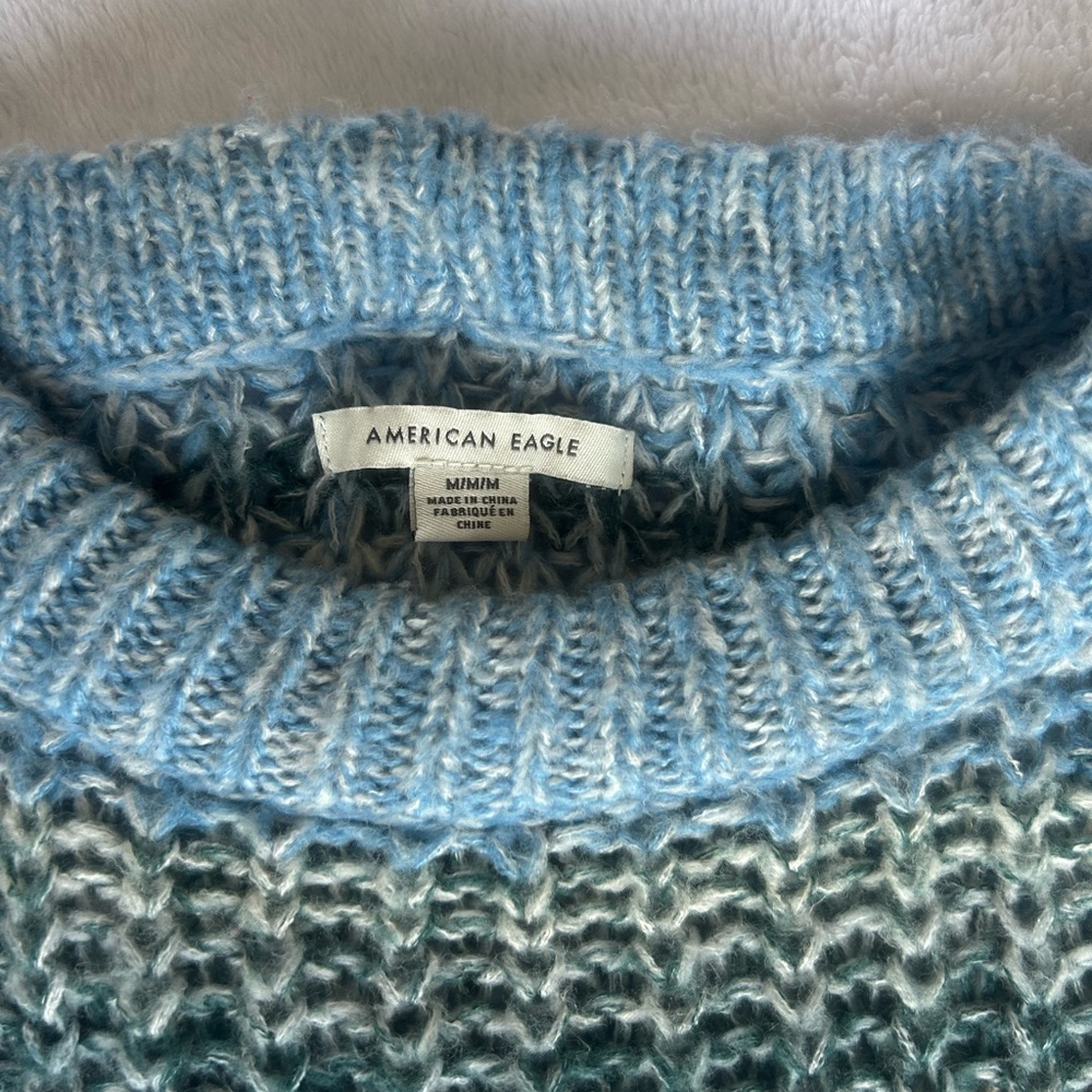 American Eagle Outfitters Blue and Green Knit Sweater - Picture 3 of 4